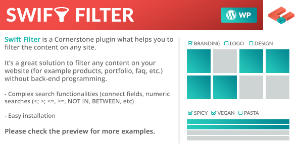 Swift Filter – Cornerstone Extension Preview Wordpress Plugin - Rating, Reviews, Demo & Download