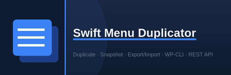 Swift Menu Duplicator Preview Wordpress Plugin - Rating, Reviews, Demo & Download