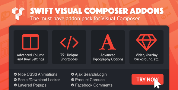 Swift Visual Composer Addons Preview Wordpress Plugin - Rating, Reviews, Demo & Download