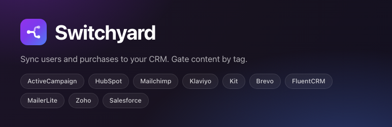 Switchyard CRM Sync And Access Preview Wordpress Plugin - Rating, Reviews, Demo & Download