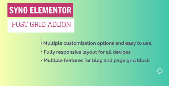 SYNO ELEMENTOR POST GRID ADDON Preview Wordpress Plugin - Rating, Reviews, Demo & Download