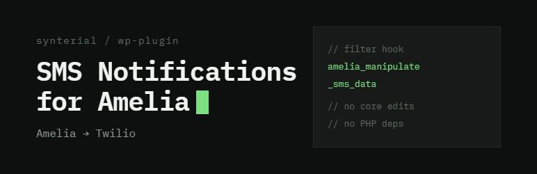 Synterial SMS Notifications For Amelia Preview Wordpress Plugin - Rating, Reviews, Demo & Download