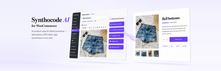 Synthocode AI For WooCommerce Preview Wordpress Plugin - Rating, Reviews, Demo & Download