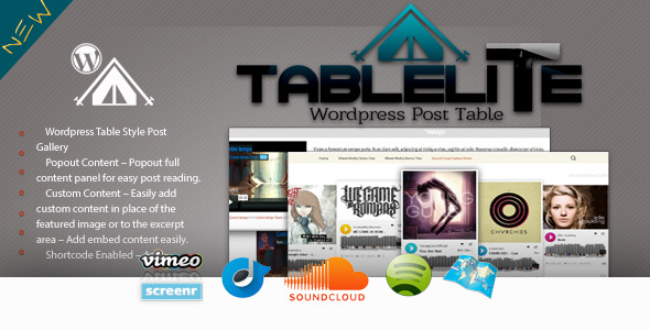 TableLite Wordpress Post Media Gallery Preview - Rating, Reviews, Demo & Download