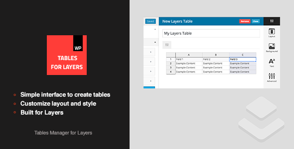 Tables For Layers – Layers Extension Preview Wordpress Plugin - Rating, Reviews, Demo & Download