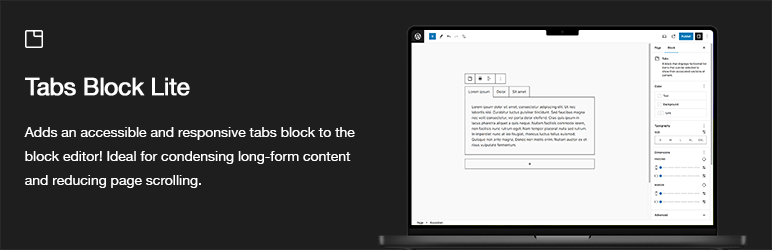 Tabs Block Lite Preview Wordpress Plugin - Rating, Reviews, Demo & Download