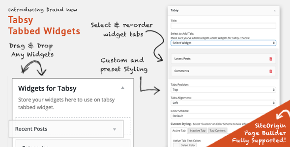 Tabsy Tabbed Widgets Add-on Preview Wordpress Plugin - Rating, Reviews, Demo & Download