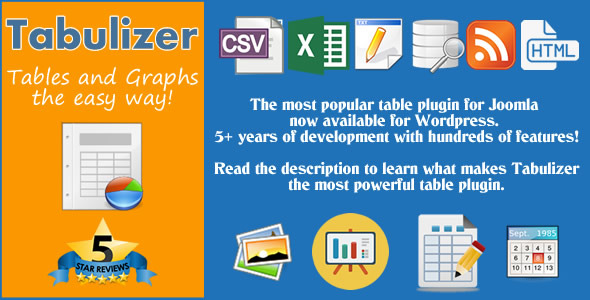 Tabulizer – Table And Graph Plugin For Wordpress Preview - Rating, Reviews, Demo & Download