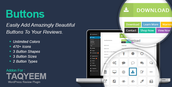 Taqyeem – Buttons Addon Preview Wordpress Plugin - Rating, Reviews, Demo & Download