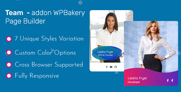 Team – Addon WPBakery Page Builder (Formerly Visual Composer) Preview Wordpress Plugin - Rating, Reviews, Demo & Download