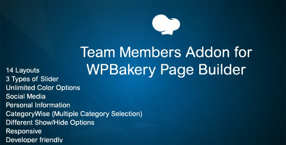 Team Members Addon For WPBakery Page Builder Preview Wordpress Plugin - Rating, Reviews, Demo & Download