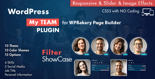 Team Showcase For WPBakery Page Builder WordPress Plugin Preview - Rating, Reviews, Demo & Download