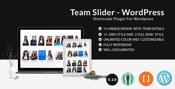 Team Slider – Team Member Showcase Short Code – Plugin for Wordpress Preview - Rating, Reviews, Demo & Download
