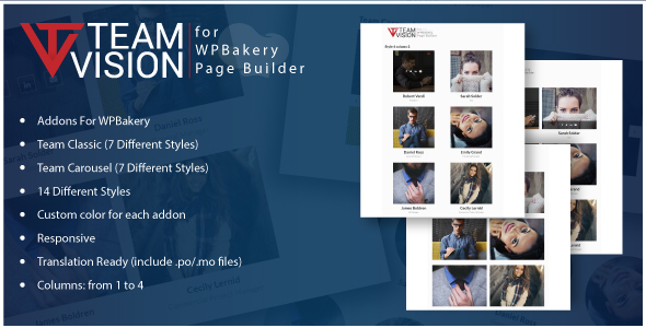 Teamvision – Team Addons For WPBakery Page Builder Plugin for Wordpress Preview - Rating, Reviews, Demo & Download