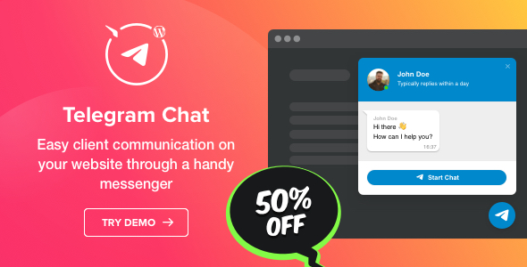 Telegram Chat Plugin for Wordpress Preview - Rating, Reviews, Demo & Download