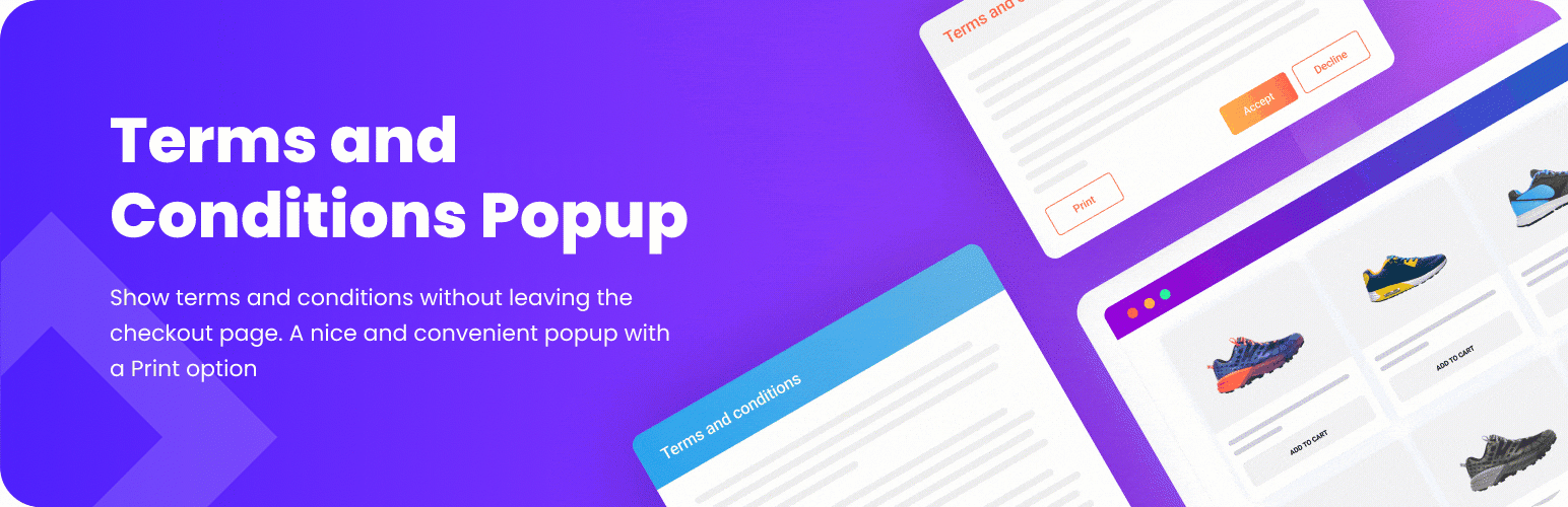 Terms And Conditions Popup For WooCommerce Preview Wordpress Plugin - Rating, Reviews, Demo & Download