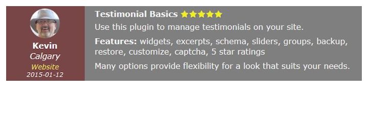 Testimonial Basics Preview Wordpress Plugin - Rating, Reviews, Demo & Download