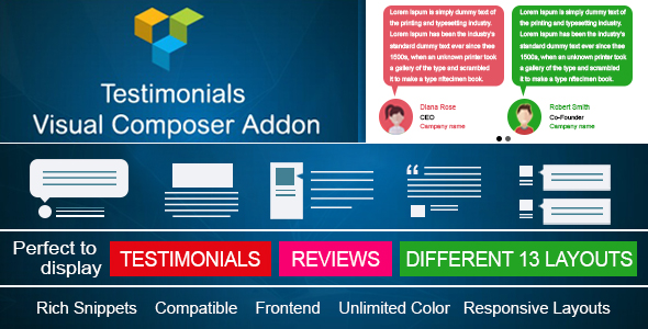 Testimonials Showcase For Visual Composer Add On Preview Wordpress Plugin - Rating, Reviews, Demo & Download