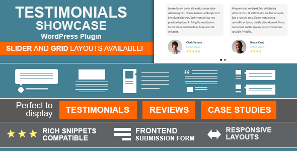 Testimonials Showcase – WordPress Plugin Preview - Rating, Reviews, Demo & Download