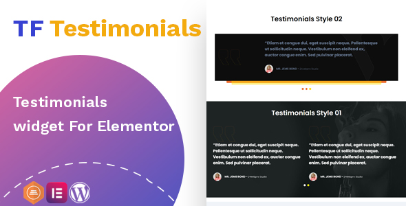 Testimonials Widget For Elementor Preview Wordpress Plugin - Rating, Reviews, Demo & Download