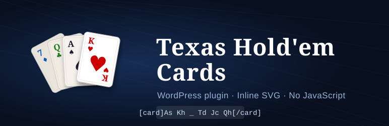 Texas Hold'em Cards Preview Wordpress Plugin - Rating, Reviews, Demo & Download