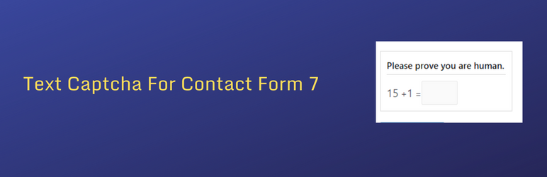 Text Captcha For Contact Form 7 Preview Wordpress Plugin - Rating, Reviews, Demo & Download