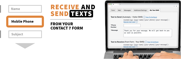 Text Message SMS Extension For Contact Form 7 Preview Wordpress Plugin - Rating, Reviews, Demo & Download