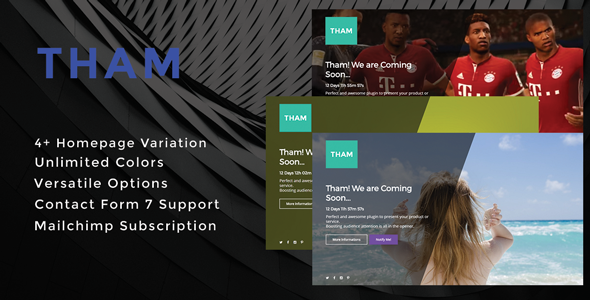 Tham – Ultimate Coming Soon & Maintenance Plugin Preview - Rating, Reviews, Demo & Download