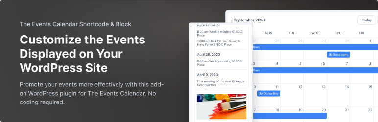 The Events Calendar Shortcode & Block Preview Wordpress Plugin - Rating, Reviews, Demo & Download