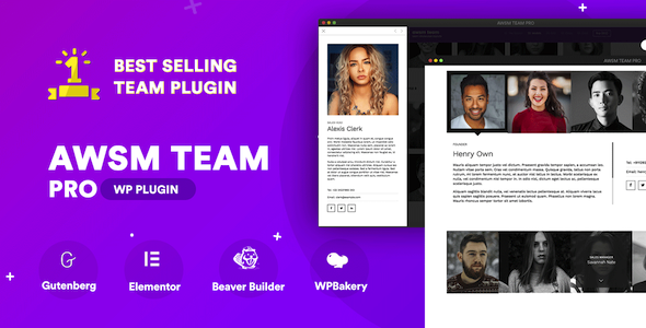 The Team Pro – Team Showcase WordPress Plugin Preview - Rating, Reviews, Demo & Download