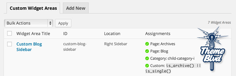 Theme Blvd Widget Areas Preview Wordpress Plugin - Rating, Reviews, Demo & Download