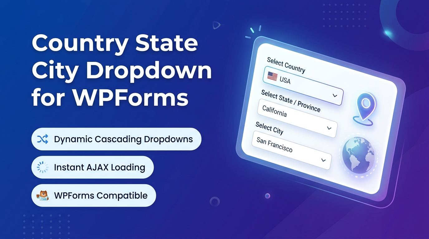 Thinqmagic Country State City Dropdown For WPForms Preview Wordpress Plugin - Rating, Reviews, Demo & Download