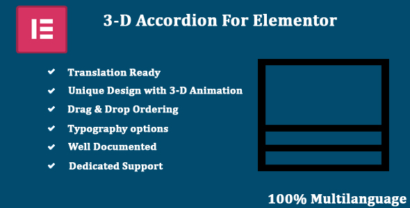 Three-D Accordion For Elementor Preview Wordpress Plugin - Rating, Reviews, Demo & Download