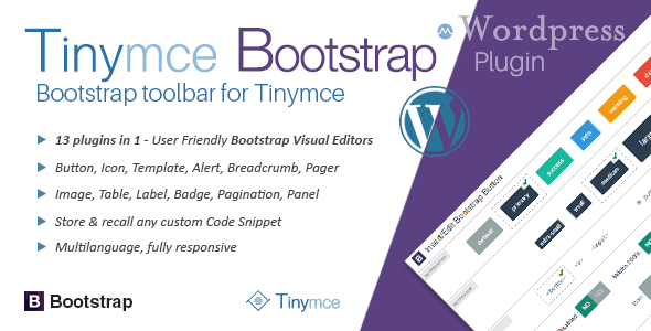 TinyMce Bootstrap Plugin For Wordpress Preview - Rating, Reviews, Demo & Download