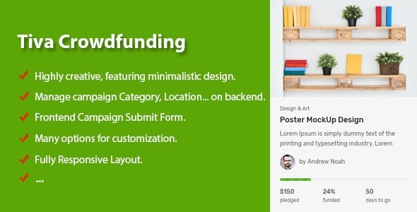 Tiva Crowdfunding – Wordpress Crowdfunding System Preview - Rating, Reviews, Demo & Download