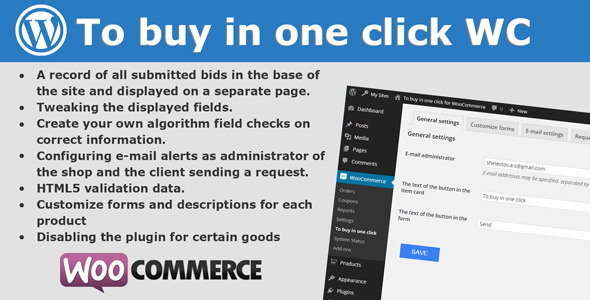 To Buy In One Click For WooCommerce Preview Wordpress Plugin - Rating, Reviews, Demo & Download