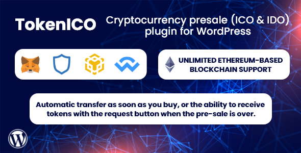 TokenICO – Cryptocurrency Presale (ICO & IDO) Plugin For WordPress Preview - Rating, Reviews, Demo & Download