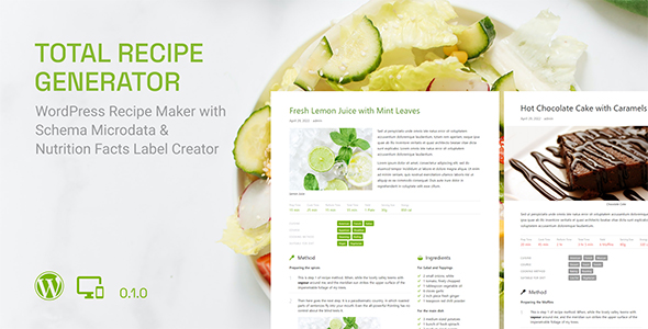 Total Recipe Generator – WordPress Recipe Maker With Schema And Nutrition Facts (Gutenberg Block) Preview - Rating, Reviews, Demo & Download