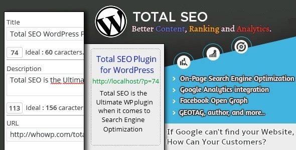 Total SEO Plugin for Wordpress Preview - Rating, Reviews, Demo & Download