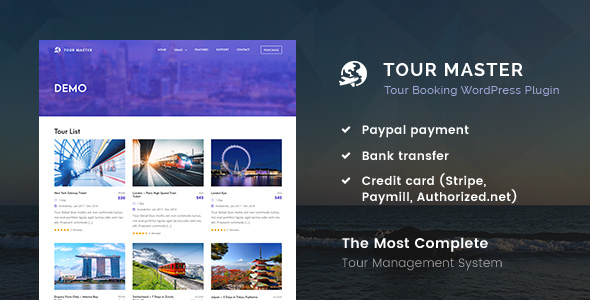 Tour Master – Tour Booking, Travel, Hotel Preview Wordpress Plugin - Rating, Reviews, Demo & Download