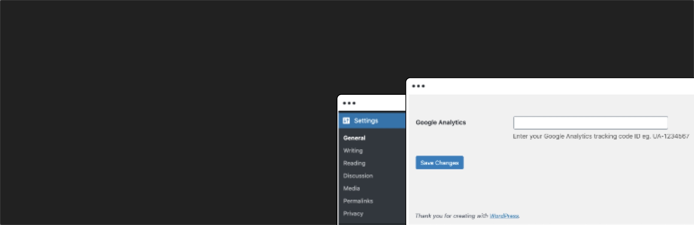 Tracking Code For Google Analytics Preview Wordpress Plugin - Rating, Reviews, Demo & Download