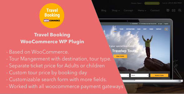Travel Booking – Travel Booking WooCommerce WordPress Plugin Preview - Rating, Reviews, Demo & Download