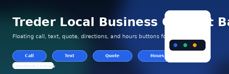 Treder Local Business Contact Bar Preview Wordpress Plugin - Rating, Reviews, Demo & Download
