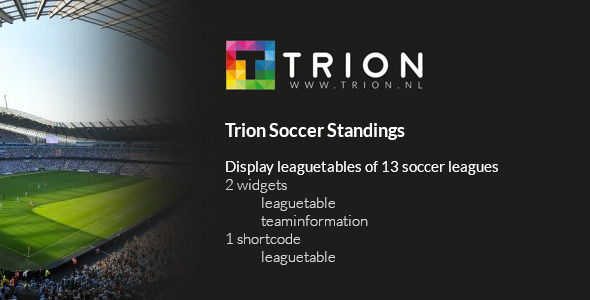 Trion Soccerstandings Preview Wordpress Plugin - Rating, Reviews, Demo & Download