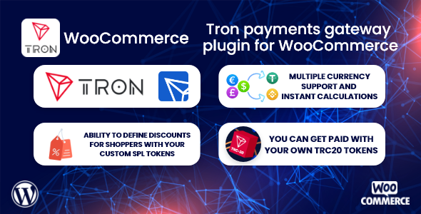 TronPay WooCommerce – Tron Payments Gateway Plugin Preview - Rating, Reviews, Demo & Download