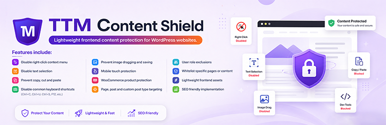 TTM Content Shield Preview Wordpress Plugin - Rating, Reviews, Demo & Download