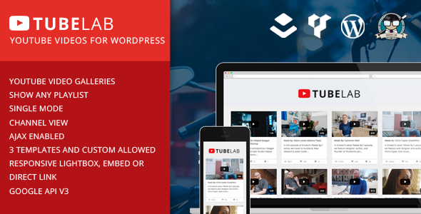 Tubelab – YouTube Plugin For WordPress Preview - Rating, Reviews, Demo & Download