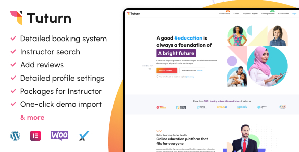 Tuturn – Online Tuition And Tutor Marketplace WordPress Plugin Preview - Rating, Reviews, Demo & Download