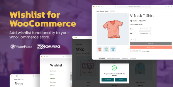 TW Wishlist For WooCommerce – Save Your Favorite Products For Future Purchases Preview Wordpress Plugin - Rating, Reviews, Demo & Download