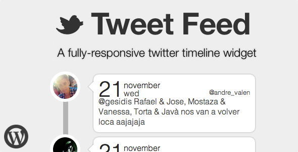 Tweet Feed Wordpress Twitter Timeline Widget Preview - Rating, Reviews, Demo & Download